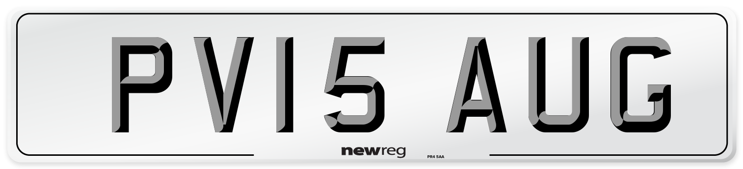 PV15 AUG Number Plate from New Reg